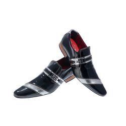 Sapato Masculino Italiano Em Couro Preto Verniz Co... - Art Sapatos ®