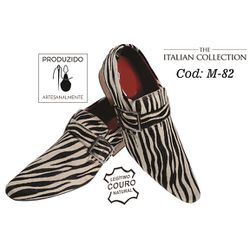 Sapato Masculino Italiano Em Couro Pelo De Zebra -... - Art Sapatos ®