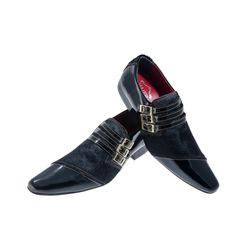 Sapato Masculino Italiano Em Couro Preto Verniz Co... - Art Sapatos ®