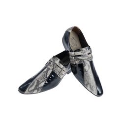 Sapato Masculino Italiano Em Couro Preto Com Cobra... - Art Sapatos ®