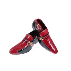 Sapato Masculino Italiano Em Couro Vermelho Social... - Art Sapatos ®
