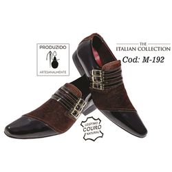 Sapato Masculino Italiano Em Couro Preto Com Pelo ... - Art Sapatos ®