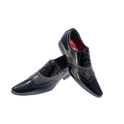 Sapato Masculino Italiano Em Couro Preto Verniz Co... - Art Sapatos ®