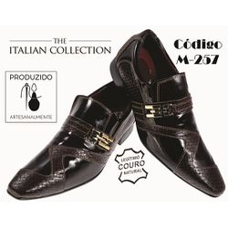 Sapato Masculino Italiano Em Couro Marrom Peroliza... - Art Sapatos ®