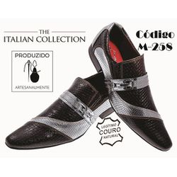 Sapato Masculino Italiano Em Couro Marrom Frizado ... - Art Sapatos ®