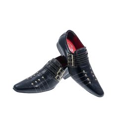 Sapato Masculino Italiano Em Couro Preto Frizado c... - Art Sapatos ®