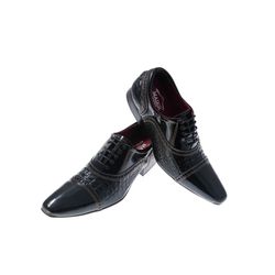 Sapato Masculino Italiano Em Couro Preto Jacaré - ... - Art Sapatos ®