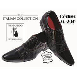 Sapato Masculino Italiano Em Couro Preto Trice - 0... - Art Sapatos ®