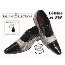 Sapato Masculino Italiano Em Couro Cobra Natural R... - Art Sapatos ®