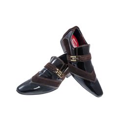 Sapato Masculino Italiano Em Couro Preto Com Marro... - Art Sapatos ®