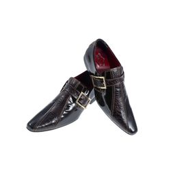 Sapato Masculino Italiano Em Couro Preto Jacaré - ... - Art Sapatos ®