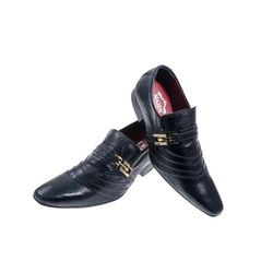 Sapato Masculino Italiano Em Couro Preto Avestruz ... - Art Sapatos ®