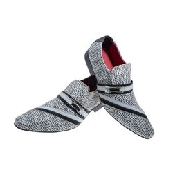 Sapato Masculino Italiano Em Couro Cinza Com Preto... - Art Sapatos ®