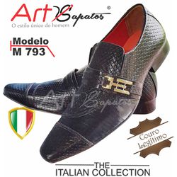 Sapato Masculino Italiano Em Couro Social Executiv... - Art Sapatos ®