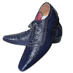 Sapato Masculino Italiano Em Couro Oxford - Azul -... - Art Sapatos ®