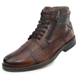 Bota Masculina Em Couro Marrom Verniz Marrom Ref: ... - Art Sapatos ®