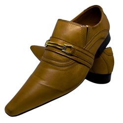 Sapato Masculino Italiano Em Couro Marrom envelhec... - Art Sapatos ®