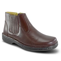 Bota Masculina Italiana Executiva em Couro Café Ve... - Art Sapatos ®