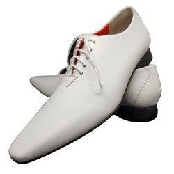 Sapato Masculino Italiano Em Couro Branco Fosco Re... - Art Sapatos ®