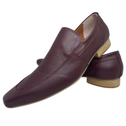 Mocassim Masculino Italiano Em Couro Vinho Social ... - Art Sapatos ®