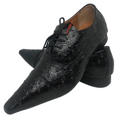 Sapato Masculino Italiano Em Couro Preto Executivo... - Art Sapatos ®