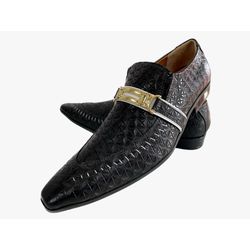 Sapato Masculino Italiano Em Couro Quadriculado So... - Art Sapatos ®