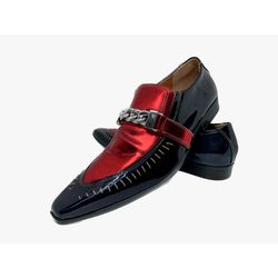 Sapato Masculino Italiano Em Couro Social Vermelho... - Art Sapatos ®