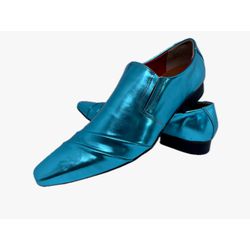 Mocassim Masculino Italiano Em Couro Social Azul R... - Art Sapatos ®