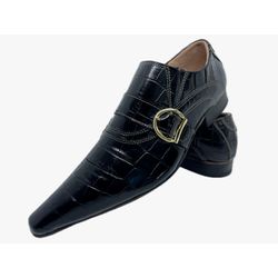 Sapato Masculino Italiano Em Couro Social Preto Cr... - Art Sapatos ®