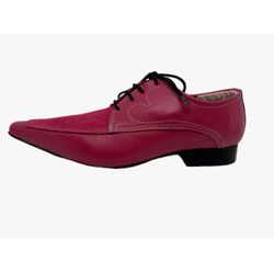 Sapato Masculino Italiano Em Couro Rosa Bico Along... - Art Sapatos ®