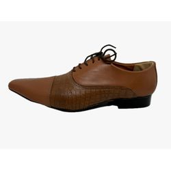 Sapato Masculino Italiano Em Couro Marrom Bico Fin... - Art Sapatos ®