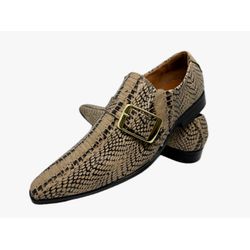 Sapato Masculino Italiano Em Couro Marrom Serpente... - Art Sapatos ®