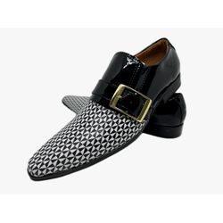 Sapato Masculino Italiano Em Couro Preto e Branco ... - Art Sapatos ®