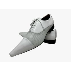 Sapato Masculino Italiano Em Couro Branco Bico fin... - Art Sapatos ®