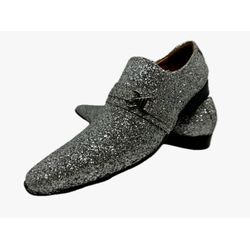 Sapato Masculino Italiano Em Couro Prateado Glitte... - Art Sapatos ®