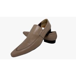 Sapato Masculino Italiano Em Couro Bege Mocassim R... - Art Sapatos ®