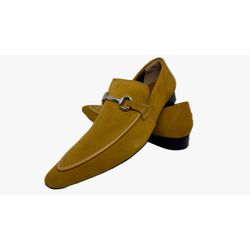 Sapato Masculino Italiano Em Couro Amarelo Mocassi... - Art Sapatos ®