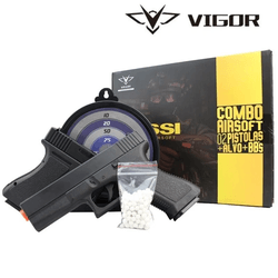 Combo Airsoft VG 2 Pistolas V307 6mm + Alvo em Gel... - ARUANA FRANCA