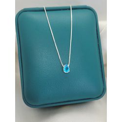 Colar Em Prata 925 Com Pingente De Gota Azul Turqu... - A S JOIAS E SEMIJOIAS