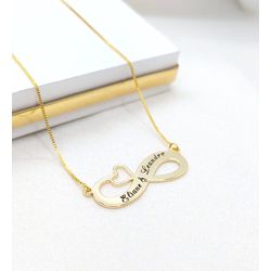 Colar Infinito Personalizado Com 1 Ou 2 Nomes Banh... - A S JOIAS E SEMIJOIAS