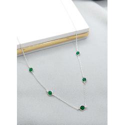 Colar Choker Zircônias Verde Em Prata 925 - 602.10 - A S JOIAS E SEMIJOIAS