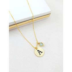 Colar Personalizado Com Pingente Inicial E Ponto d... - A S JOIAS E SEMIJOIAS