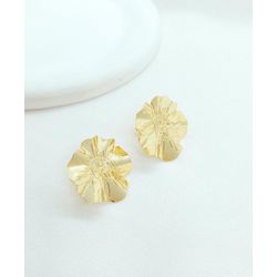 Brinco de Flor em Formato de Rosa Banhado a Ouro -... - A S JOIAS E SEMIJOIAS