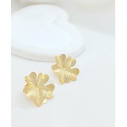 Brinco Flor Banhado a Ouro - 980.33 - A S JOIAS E SEMIJOIAS