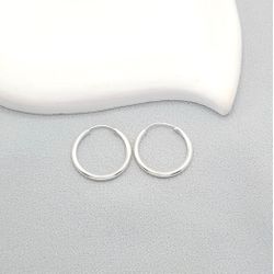Brinco Argola Fio Redondo 14mm Em Prata 925 - 940 - A S JOIAS E SEMIJOIAS