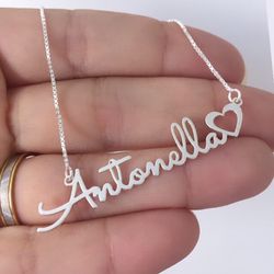 Colar Em Prata 925 Personalizado Com Um Nome Simpl... - A S JOIAS E SEMIJOIAS