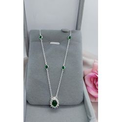 Colar Choker Zirconia 4mm e Gota 5x7mm Verde Em Pr... - A S JOIAS E SEMIJOIAS