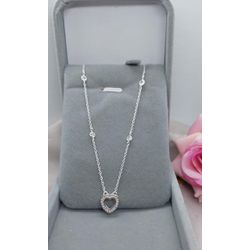 Colar Choker ZircÔnia CoraÇÃo Vazado 10mm Em Prata... - A S JOIAS E SEMIJOIAS