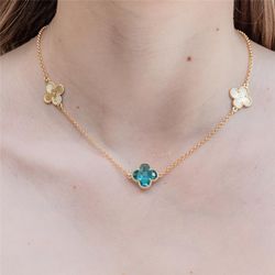 Choker Banhada a Ouro Flor Azul - 999.10.2 - A S JOIAS E SEMIJOIAS