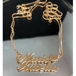 Colar Personalizado Dois Nomes Banhado a Ouro Com ... - A S JOIAS E SEMIJOIAS